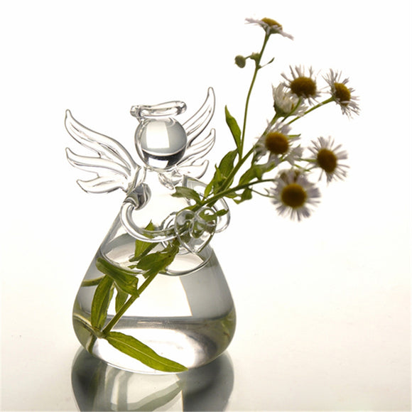 Cute Glass Angel Shape Flower Container