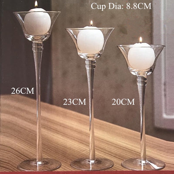 Glass Crystal Candle Holder