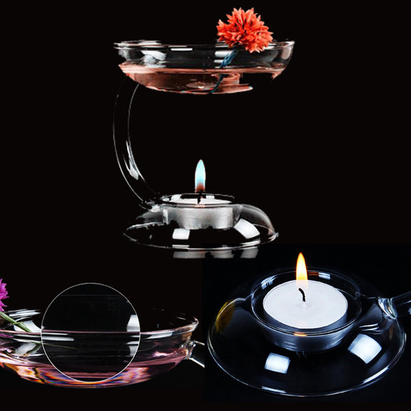 Double-deck Glass Candle Holder
