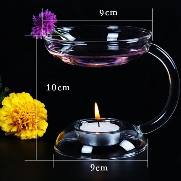 Double-deck Glass Candle Holder