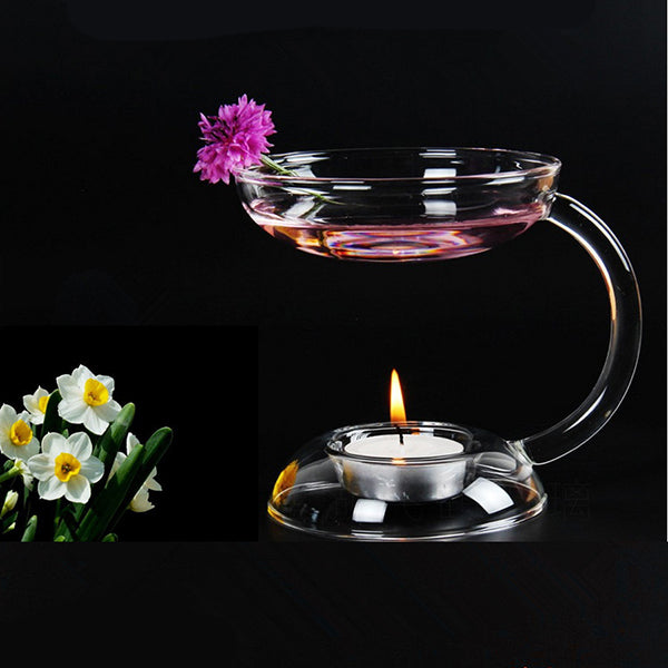 Double-deck Glass Candle Holder