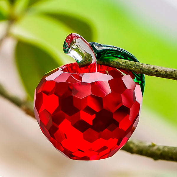 Crystal Red Apple Glass Miniature