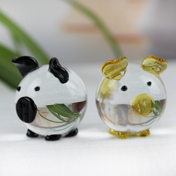 Crystal Pig Glass Figurine