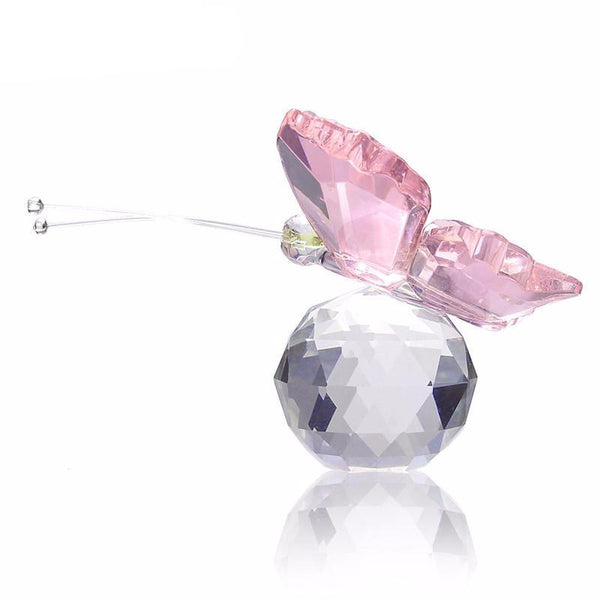 Little Pink Butterfly Glass Figurine