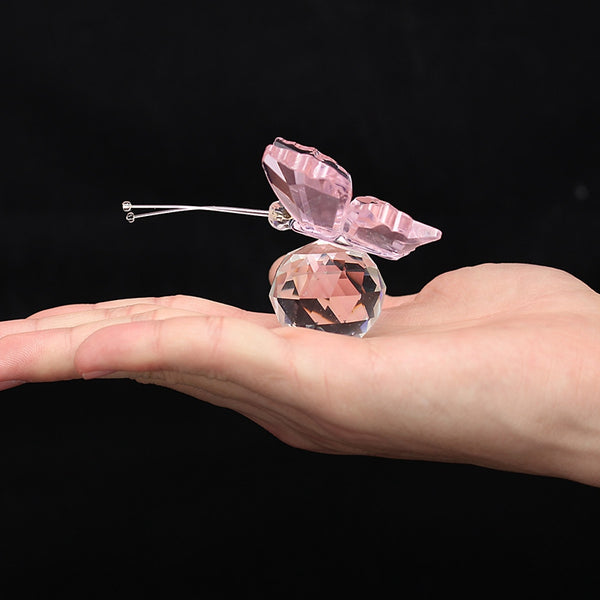 Little Pink Butterfly Glass Figurine
