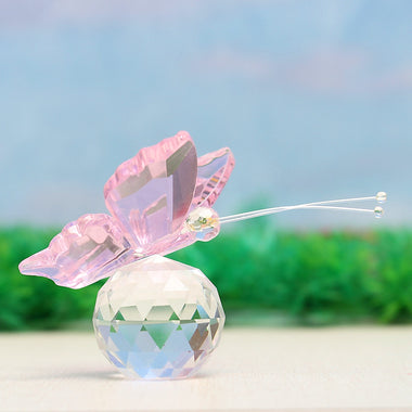 Little Pink Butterfly Glass Figurine