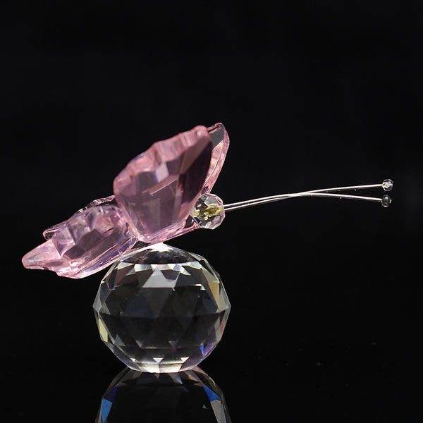 Little Pink Butterfly Glass Figurine