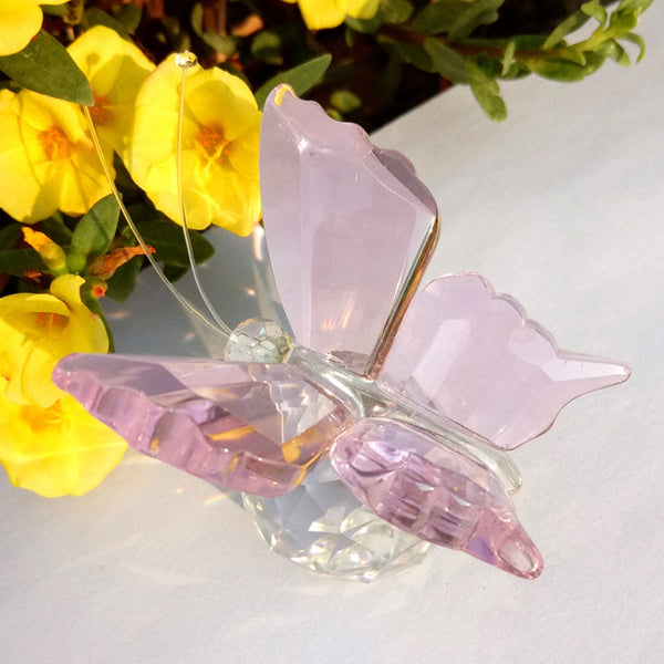 Little Pink Butterfly Glass Figurine