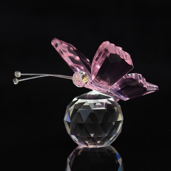 Little Pink Butterfly Glass Figurine