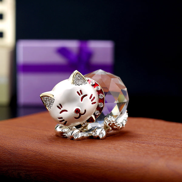 Crystal Lucky Cat Miniature