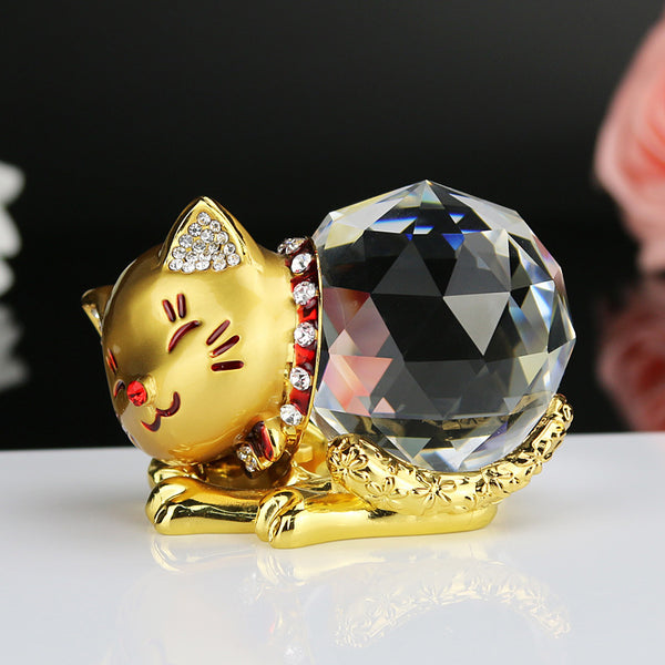 Crystal Lucky Cat Miniature