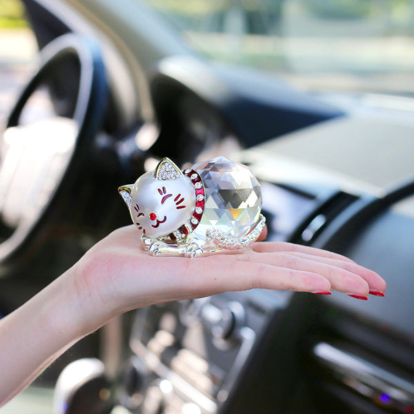 Crystal Lucky Cat Miniature