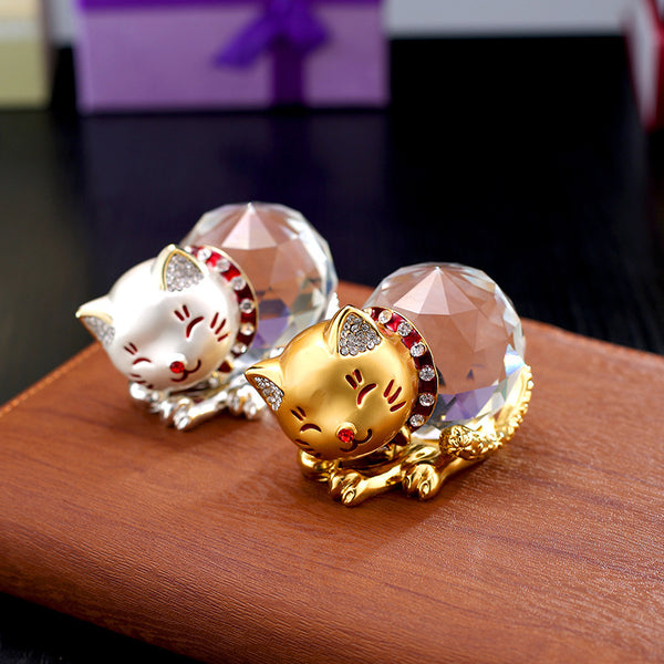 Crystal Lucky Cat Miniature