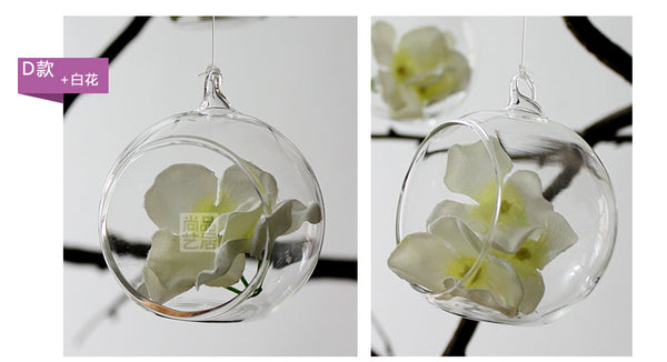 Clear Glass Hanging Flower Vase