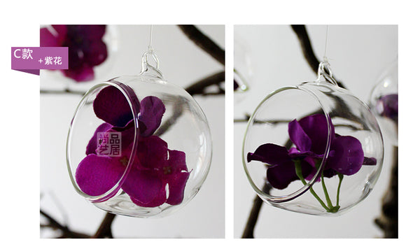Clear Glass Hanging Flower Vase