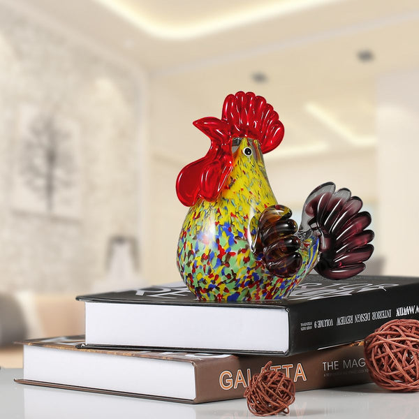 Glass Rooster Figurine
