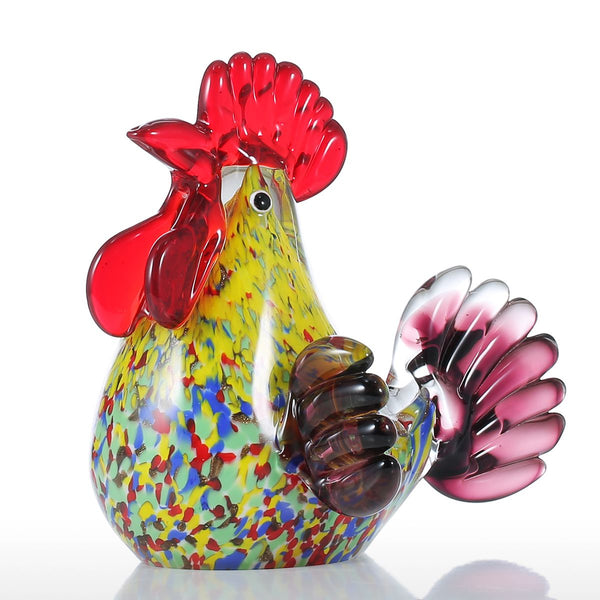 Glass Rooster Figurine