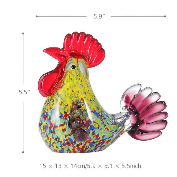 Glass Rooster Figurine