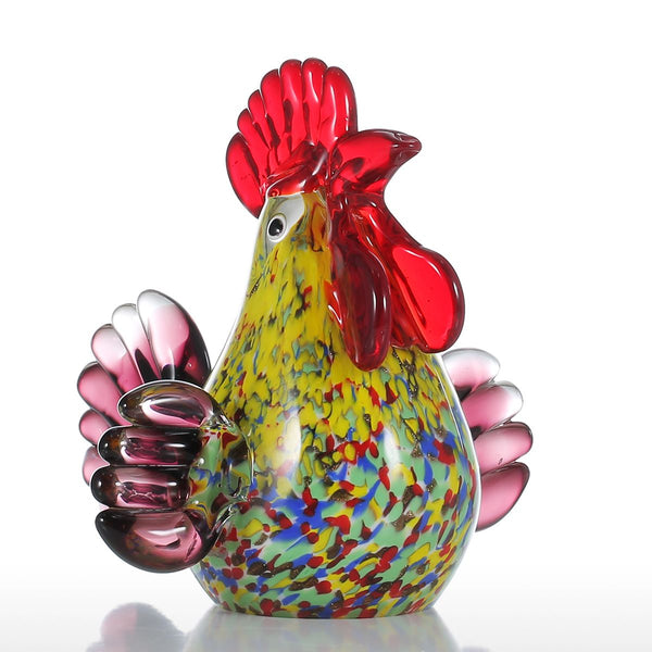 Glass Rooster Figurine