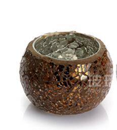Mosaic Carved Glass Candle Holder