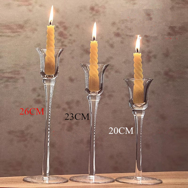Glass Crystal Candle Holder