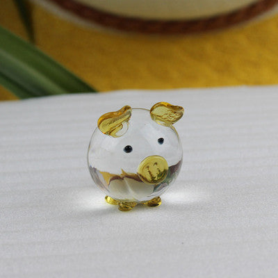 Crystal Pig Glass Figurine
