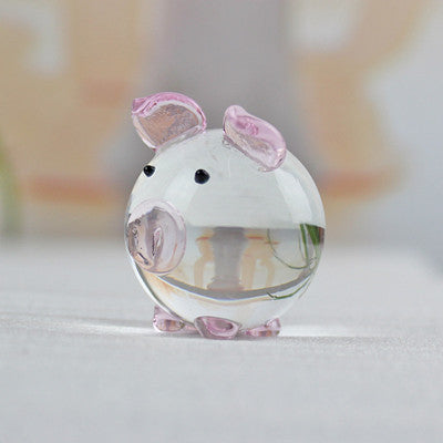 Crystal Pig Glass Figurine