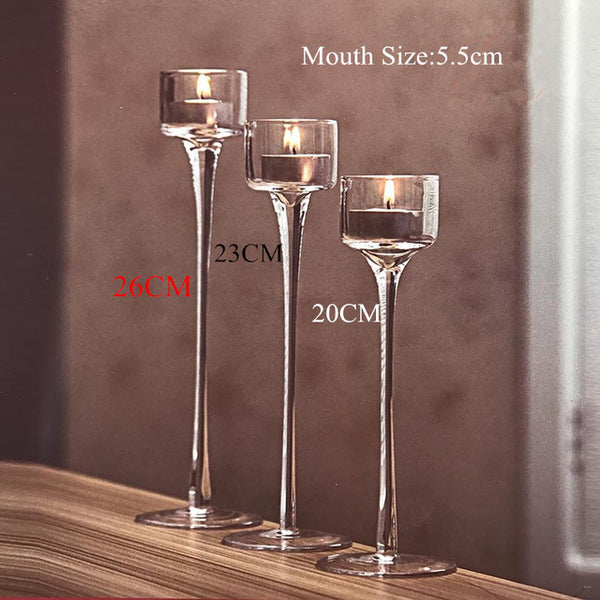 Glass Crystal Candle Holder