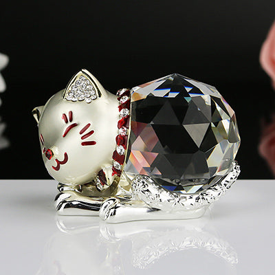 Crystal Lucky Cat Miniature