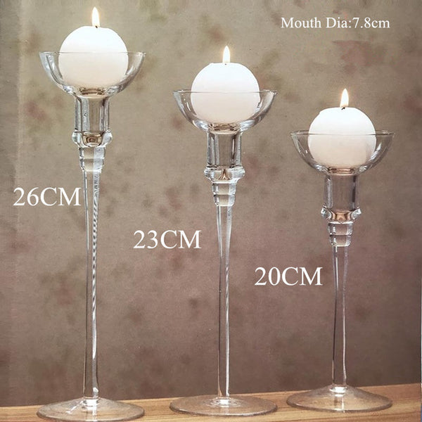 Glass Crystal Candle Holder