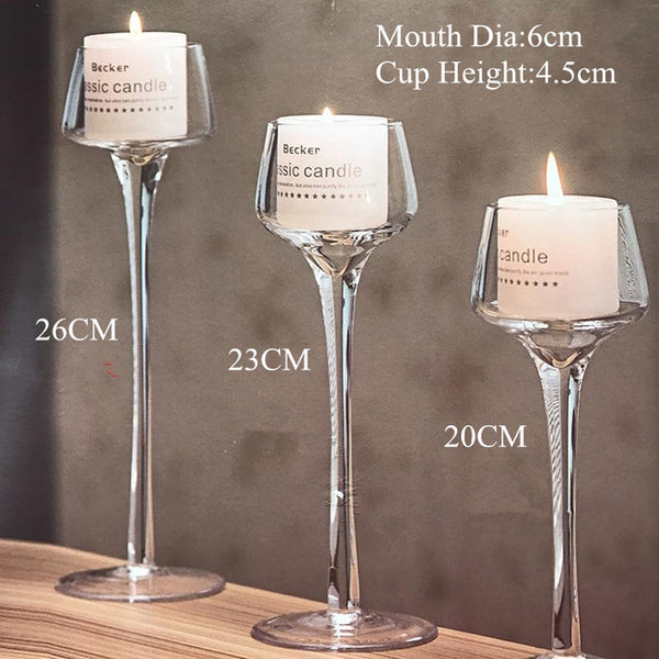Glass Crystal Candle Holder