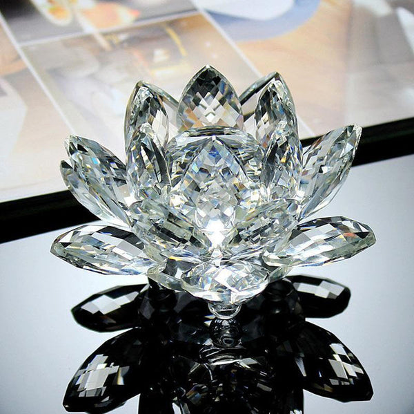 Crystal Lotus Flower Home Ornament